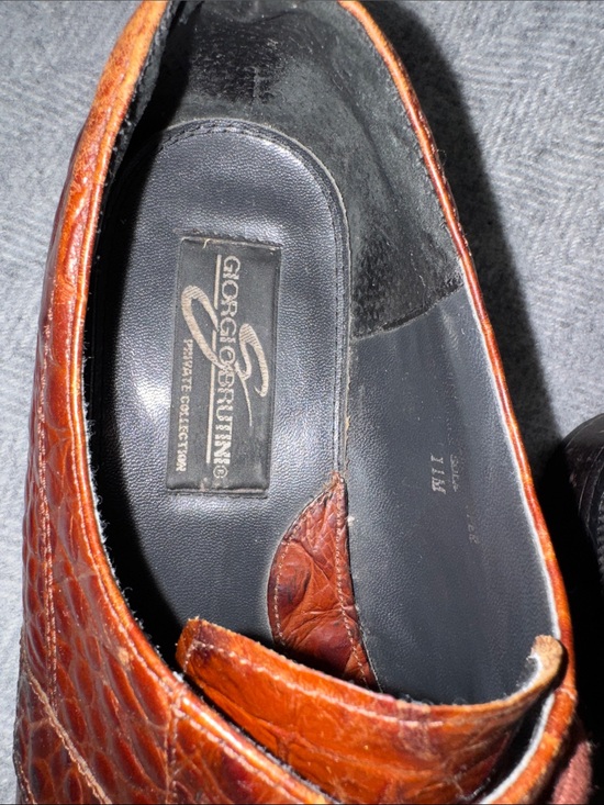 Giorgio Brutini Men\'s Brown Crocodile-Embossed Leather Oxfords Size 11 main image 7